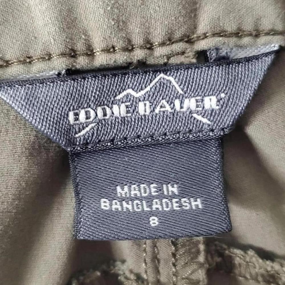 Eddie Bauer Capri Length Cargo Pants Army Green Size 8 - Picture 8 of 8